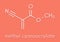 Methyl cyanoacrylate molecule, the main component of cyanoacrylate glues instant glue. Skeletal formula.