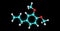 Methyl eugenol molecular structure isolated on black