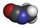 Methyl isocyanate (MIC) toxic molecule. Important chemical that was responsible for thousands of deaths in the Bhopal disaster.