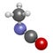 Methyl isocyanate MIC toxic molecule. Important chemical that was responsible for thousands of deaths in the Bhopal disaster..