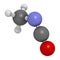 Methyl isocyanate MIC toxic molecule. Important chemical that was responsible for thousands of deaths in the Bhopal disaster..