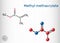 Methyl methacrylate, MMA molecule. It is methyl ester of methacrylic acid, is monomer  for the production of polymethyl