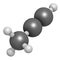 Methylacetylene propyne molecule. Used in welding gas and rocket fuel.