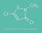 Methylchloroisothiazolinone preservative molecule, chemical structure. Often used in water-based products, e.g. cosmetics..