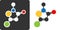 Methylchloroisothiazolinone preservative molecule, flat icon style. Atoms shown as color-coded circles (oxygen - red, carbon -