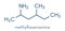 Methylhexanamine dimethylamylamine, DMAA stimulant molecule. Skeletal formula.