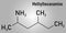 Methylhexanamine, dimethylamylamine, DMAA stimulant molecule. Skeletal formula.