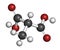 Methylmalonic acid molecule. Increased plasma levels may indicate vitamin B12 deficiency. 3D renderi