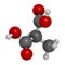 Methylmalonic acid molecule. Increased plasma levels may indicate vitamin B12 deficiency. 3D rendering. Atoms are represented as