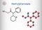 Methylphenidate, MP, MPH molecule. It is central nervous system stimulant. Used in treatment of Attention-Deficit