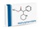 Methylphenidate, MP, MPH molecule. It is central nervous system stimulant. Used in treatment of Attention-Deficit