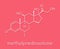 Methylprednisolone corticosteroid drug molecule. Skeletal formula.