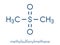 Methylsulfonylmethane MSM dietary supplement molecule, chemical structure Skeletal formula.