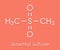 Methylsulfonylmethane MSM dietary supplement molecule, chemical structure Skeletal formula.