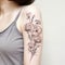Meticulous Line Work: Stunning Shoulder Tattoo Of Flowers