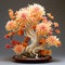 Meticulous Photorealistic Chrysanthemum Bonsai With Layered Translucency And Graceful Sculptures