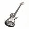 Meticulous Photorealistic Sketch Of Bass Guitar On White Background