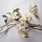 Meticulous Photorealistic Still Lifes: White Flower Branch In Oriental Minimalism