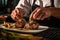 Meticulous Plating: Appetizing Beef Steak Captured in Close-up Food Photography