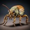 Meticulous Realism: A 3d Bug Portrait With Metallic Accents