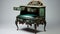 Meticulous Surrealism: Rococo Style Green Bench And Nightstand 3d Model