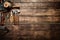 Meticulously Arranged Craftsmanship Tools on Rustic Wooden Table