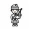 Meticulously Designed Kawaiipunk Bagpipe Player In Line Drawing Style