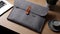 Meticulously Designed Wool Felt Laptop Case In Grey Academia