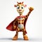 Meticulously Detailed Animated Giraffe Superhero With Cape