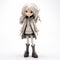 Meticulously Detailed Anime Girl Figurine With White And Grey Hair