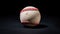 Meticulously Detailed Baseball On Black Background - Tabletop Photography