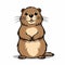 Meticulously Detailed Cartoon Beaver Vector Illustration