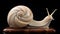 Meticulously Detailed Ivory Snail Figurine In Bengal School Of Art Style