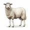 Meticulously Detailed Sheep Vector On White Background