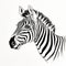 Meticulously Illustrated Zebra Head On White Background