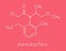 Metolachlor herbicide weed killer molecule. Skeletal formula.