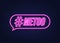 Metoo hashtag thursday throwback symbol. Neon icon. Vector stock illustration.