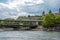 A metro crossing the bridge Bir Hakeim over the Seine in Paris