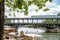 A metro crossing the bridge Bir Hakeim over the Seine in Paris