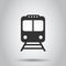 Metro icon in flat style. Train subway vector illustration on white isolated background. Railroad cargo business concept