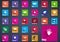 Metro icon set with long shadow effect for computer, web, phone and tab
