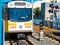 Metro Light Rail Train Heading West At 26th St/Bergamot Station In Santa Monica