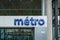 Metro sign on the metro station in Lausanne, Switzerland