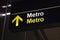 Metro sign underground