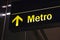 Metro sign underground
