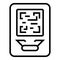 Metro ticket qr code icon, outline style
