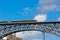 Metro Train on the Bridge of Dom Luiz in Porto