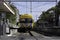 Metro Train waits at a platform of a station in Brunswick, Victoria, Melbourne