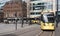 Metrolink Tram at St Peters Square Station.  Public Transport Vehicle.