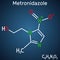 Metronidazole, antiprotozoal medication molecule. It is antibiotic, belonging to the nitroimidazole class of antibiotics.